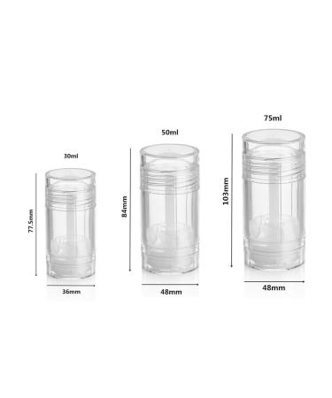 ConStore 3pcs Round Shape Bottom Filling Stick Deodorant Container Empty Reusable Deodorant Bottles Clear Twist Up Stick Tube (30ml) 3 Count (Pack of 1) - Buy Online on GoSupps.com