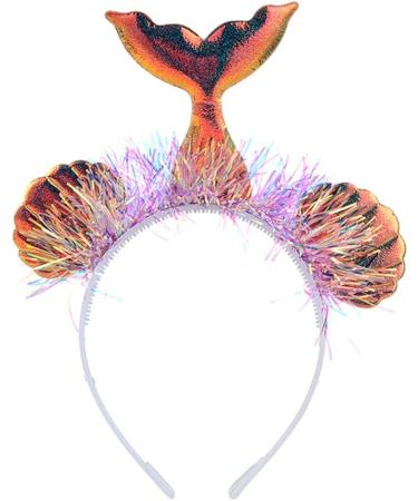 xbiez Shinning Tinsel Mermaids Hairband Music Concerts Fish Scale Headband for Teens Adult Party Performances Hair Supplies Fish pattern purple - Buy Online on GoSupps.com