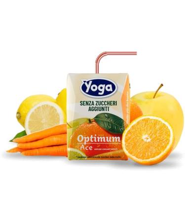  Italian Gourmet E.R. 4 x Yoga Succhi di Frutta Optimum Ace fruity flavour apple oranges carrots and lemons no added sugar refreshing drink 3 x 200 ml + Italian Gourmet Polpa di Pomodoro 400 g box - Buy Online on GoSupps.com