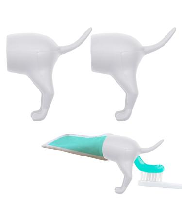 Previous 2 piece of lid for toothpaste for kacking dogs pooping dog butt tooth paste topper funny toothpaste caps creative toothpaste donor cap (white)