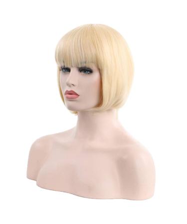 Blonde Long Bob Wig for Women - Cosplay Straight Anime Style - Synthetic & Human Hair | Perfect for Parties & 80s Looks - Buy Online on GoSupps.com