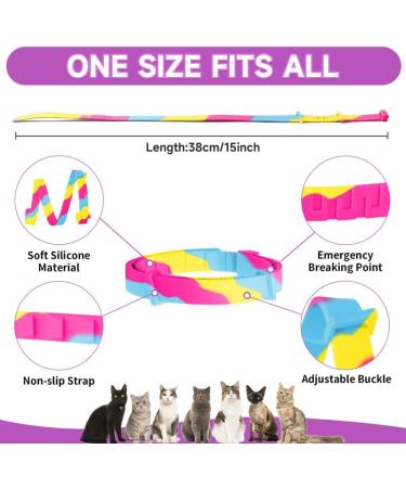 Woyamay Calming Collar For Cats Adjustable Calming Cat Collar for Anxiety and Stress Relief Natural Cat Calming Pheromone Collar with 60 Days for Kitten Medium Large Cats 2 Pack Rainbow Rainbow-2 Pack - Buy Online on GoSupps.com