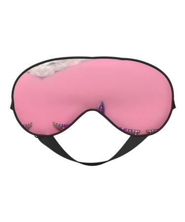Pink Sand Beach Eye mask Soft Elastic and Adjustable Nighttime Comfort Sleeping mask Suitable for Both Men and Women Black