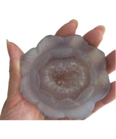 TRUSTTWO Natural Agate Geode Lotus Figurine Quartz Drusy Cluster Flower Mineral Specimen Healing Crystal Stone Wedding Party Decoration The New - Buy Online on GoSupps.com