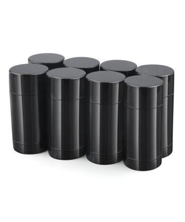 8 Pack 1 Oz Deodorant Containers Empty Black Plastic Twist-up Deodorant Tubes Bottom Filling DIY Travel Refillable Lip Balm Tubes Container