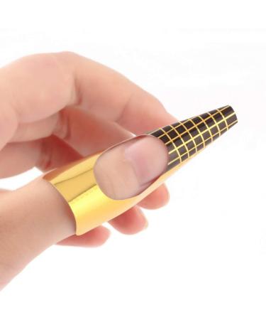 Voarge Nail Templates (200 Pieces) - Self-Adhesive Golden Stencils for Gel Nails & Nail Extensions | Ideal for Artificial Fingernail Modeling - Buy Online on GoSupps.com