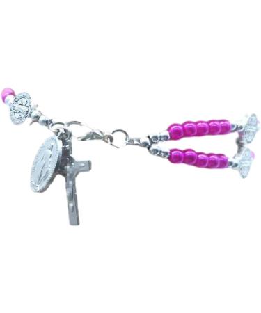 Oralgo Catholic Cross Finger Chain Bracelet - Double-Aged Art Pearls Rosary Wrist Chain for Women & Girls - Imitation Pearls - Buy Online on GoSupps.com