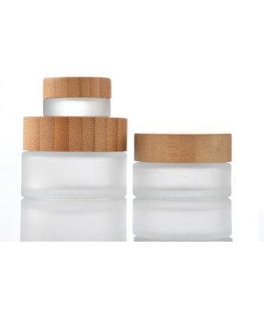 1PC 100ml/3.5oz Empty Translucent Frosted Glass Round Cream Jar with Wood Grain Lid Refillable Travel Makeup Cosmetic Face Lotion Cream Emulsion Container Bottle Storage Pot with Inner Linner - Buy Online on GoSupps.com