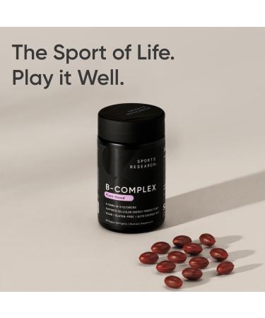 Buy Sports Research Vitamin B-Complex - Plant-Based & Vegan-Friendly - Full Spectrum B Vitamins - 60 Veggie Softgels - International Shipping Available - Buy Online on GoSupps.com