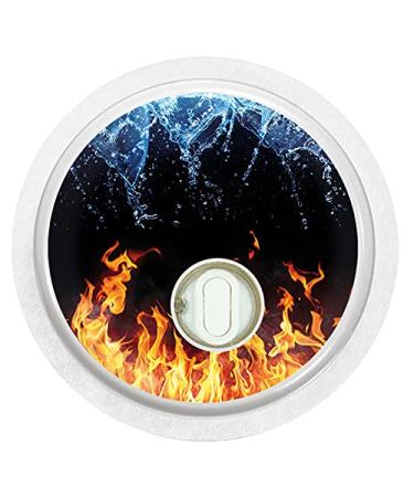 Sticker for FreeStyle Libre 3 Sensor 2x Water and Flames myDili