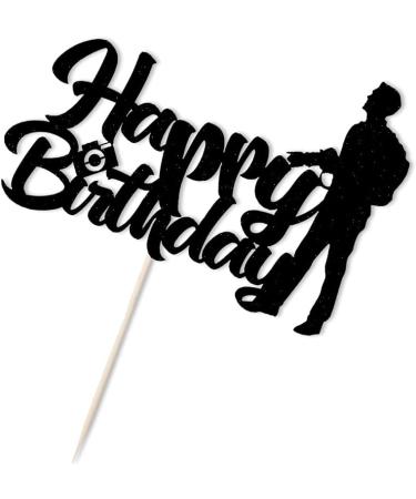 LVEUD Camera Photographer Happy Birthday Cake Topper Black Photography Lovers Party Cake Decorations - Buy Online on GoSupps.com