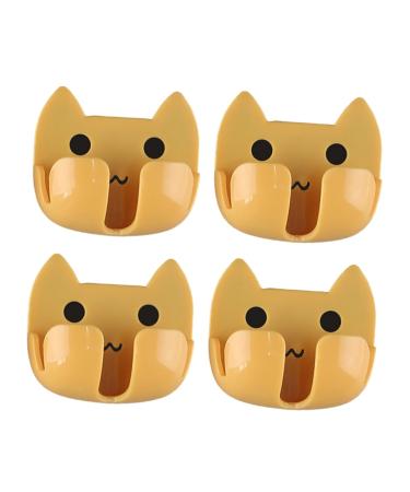 Alipis towel hooks 4 pieces punch-free razor holder hook plug razor holder for the shower yellow 6.5 x 6 cm