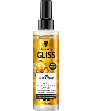  Gliss Gliss - Express leave-in two-phase conditioner for very dry brittle or brittle hair - Oil Nutritive - 6 units of 200 ml (1200 ml) - Nutrition range - Buy Online on GoSupps.com