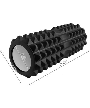 Fascia Roll 12cm | EVA Foam Pilates Yoga Massage | Black 33 cm - Perfect for Recovery - Buy Online on GoSupps.com