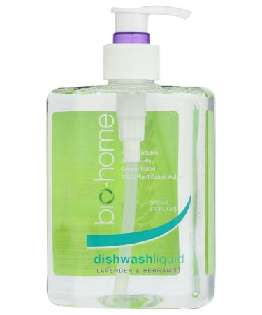 Dishwash Liquid - Lavender And Bergamot Biodegradable Eco-Friendly Concentrated 100 Percent Plant Based Active 17 Ounce