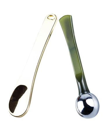 FRCOLOR Set of 2 Mini Makeup Spatulas for Skin Care for Face Cream Eye Cream Reusable and Easy to Clean