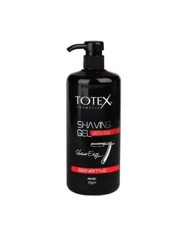 Totex Shaving Shave Gel Professional Formula Sensitive Smooth Effect Best For Sense With Pump Easy Economical Use For Men & Women 750 ml