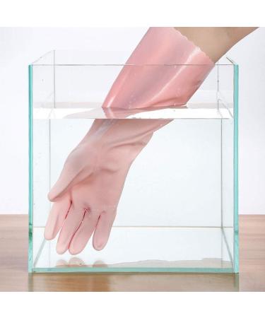 ESASAM Cleaning Gloves Cleaning gloves household kitchen pink (38cm) plus velvet thickened gloves waterproof rubber durable wear-resistant - Buy Online on GoSupps.com