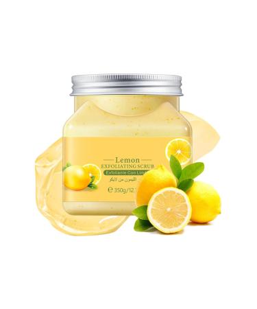 Wenrny Lemon Exfoliating Body Scrub Lemon Fresh Scent Body Scrub to Cleansing Moisturizing Exfoliating Smoothing and Even Toner Skin Exfoliator Scrubs for Foot Hand Back 1 Pcs 12 Oz