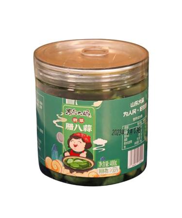 Laba Garlic, Pickled Garlic Cloves In a Jar, Jade Garlic, Fresh Green Garlic, Pickled Vegetable, Pickled with Vinegar, Pickled Garlic, Sugar Garlic , Sweet and Sour Garlic, Vegan,Chinese Snack,Shandong Specialty