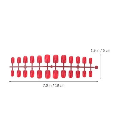 Lurrose 120pcs Red False Nail Tips - Full Cover Short Fake Nails for DIY Nail Art | International Shipping Available - Buy Online on GoSupps.com
