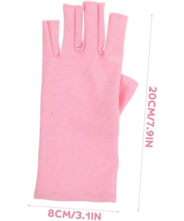 Housoutil 1 Pair Nail Gloves Gel Sun Gloves Fingerless Gloves Nail Art Accessory Fingerless Driving Gloves Nail Uv Protection Gloves for Women Moisturizing Spandex Pink Nail Polish - Buy Online on GoSupps.com
