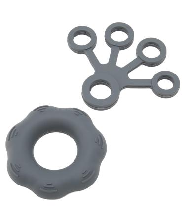 Finger Exerciser Skin Friendly Flexible Hand Grip Strengthener Lightweight Silicone Reduce Stiffness for Weak Hands for Elderly Dark Grey