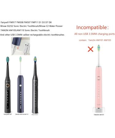 KOPBTBOY Toothbrush Charger for Bitvae/7am2m/Seago/Fairywill Electric Toothbrush DC USB Charging Base for Sonic Electric Toothbrush white base - Buy Online on GoSupps.com