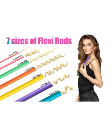 77 Pcs Flexible Hair Rollers Curlers Set with Self Grip Clips - Multi-Colored Foam Twist Rods for Long, Medium, Short Hair - Goodofferplace - Buy Online on GoSupps.com