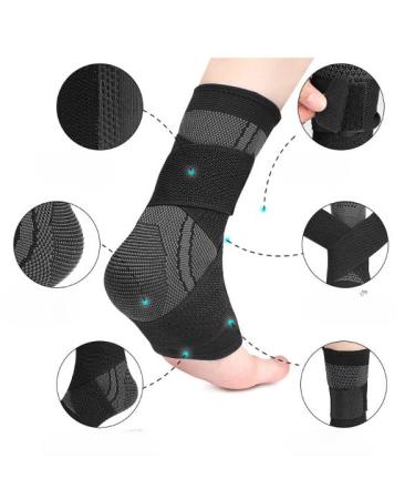 Adjustable Ankle Support Brace - Breathable & Comfortable for Running Basketball Sprains - Unisex X-Large (Black - Buy Online on GoSupps.com