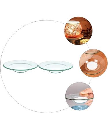 Yalych 2-Piece Replacement Oil Warmer Shell - Glass Round Wax Melting Shell for Essential Oils & Aromatherapy Lamps - Buy Online on GoSupps.com