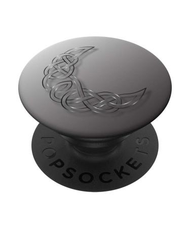 Crescent Moon Celtic Knot Druid Norse Viking Wiccan Silver PopSockets PopGrip: Swappable Grip for Phones & Tablets Black
