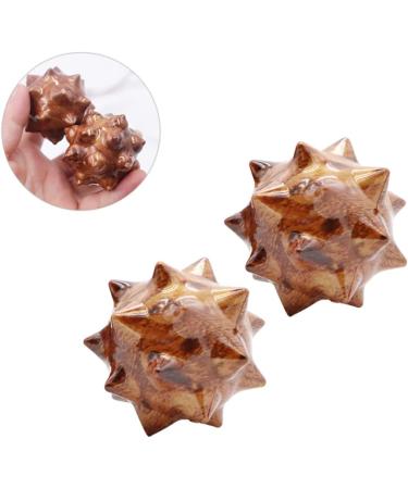 Magiclulu Hand Massage Ball - Trigger Point Device for Effective Meridian Therapy 5x5cm Brown - Relieve Stress & Pain with Lacrosse Finger Massage Gear - Buy Online on GoSupps.com
