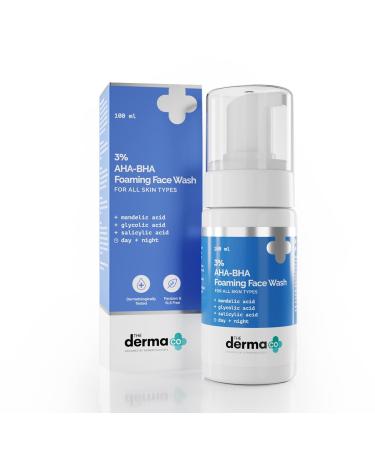 3% AHA-BHA Foaming Face Wash | Gently Exfoliates & Unclogs Pores | Controls Acne for All Skin Types | 3.38 Fl Oz/100ml - Buy Online on GoSupps.com