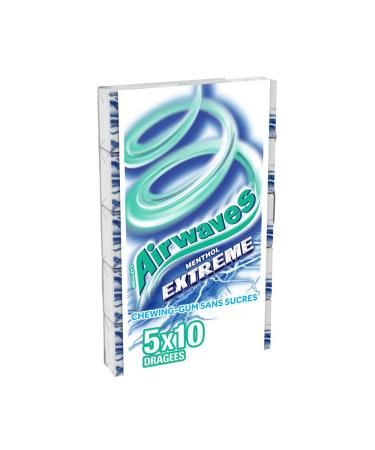 AIRWAVES - Menthol Extreme sugar-free chewing gum - 5 packs of 10 dragees - 70 g