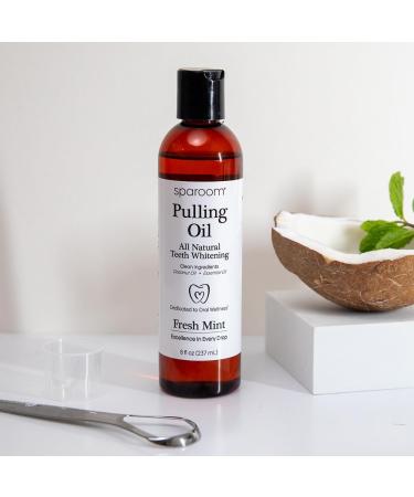 Buy SpaRoom Ayurveda Pulling Oil Mouthwash & Tongue Scraper - Coconut Oil & 7 Essential Oils for Fresh Breath & Gum Health - 8 Fl. Oz - Buy Online on GoSupps.com