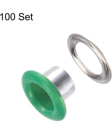 HARFINGTON 100set Grommets Kit Metal Eyelets 4.5mm 3/16" Hole Tiny Grommet for Shoes Clothes Belt Bag DIY Project  Green 4.5mm Green - Buy Online on GoSupps.com