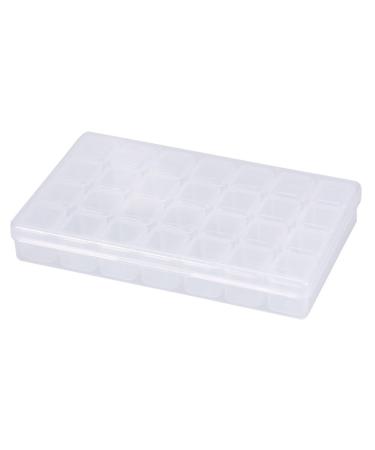 Natudeco 28 Grids Nail Rhinestone Box Craft Bead Storage Box Replaceable Nail Embellishment Storage Box for Jewel Crystal