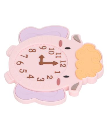 Embossed Gums Teether Bright Color Silicone Alarm Clock Elastic Cartoon Shaped Teether for Home (Type 2)