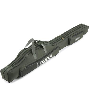 Lixada Portable Folding Fishing Rod Case 100cm Army Green - Fishing Pole Reel Storage Bag - Buy Online on GoSupps.com