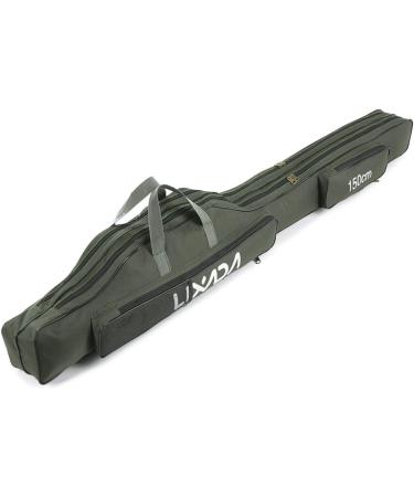 Lixada Portable Folding Fishing Rod Case - 130cm Army Green | Fishing Pole Storage Bag & Organizer - Buy Online on GoSupps.com