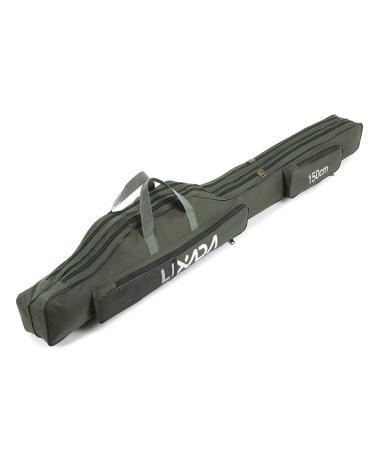 Lixada Fishing Rod Case, Portable Folding Fishing Rod Case Fishing Pole Reel Storage Bag Fishing Gears Organizer 100cm/130cm/150cm 100cm Army Green