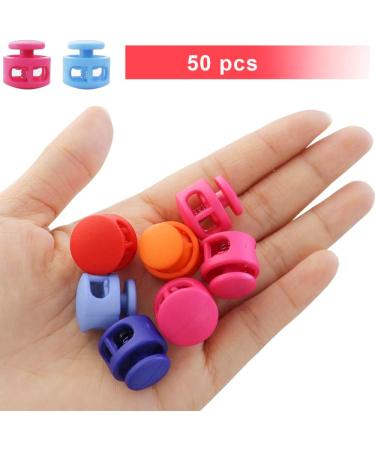 NODG 50 Pcs Assorted Colors Round Ball Cord Lock Toggle Stoppers for Drawstrings Bags - Plastic Lanyard Fastener Clips - Buy Online on GoSupps.com