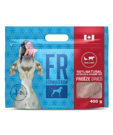 Formula Raw's Premium Freeze-Dried Dog Food - Grain-Free Natural & Fresh High Protein Ideal for All Ages & Breeds (400g Duck & Beef) Duck & Beef 400 g (Pack of 1)