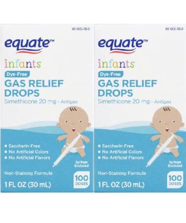 Walmart Equate Infants Dye-Free Gas Relief Drops Simethicone 20mg 1 fl oz (2 Pack)