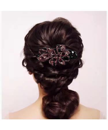 Duckbill Rhinestone French Hair Clip - Vintage Flower Design for Thick Hair | Fashion Hair Accessories for Women - Buy Online on GoSupps.com