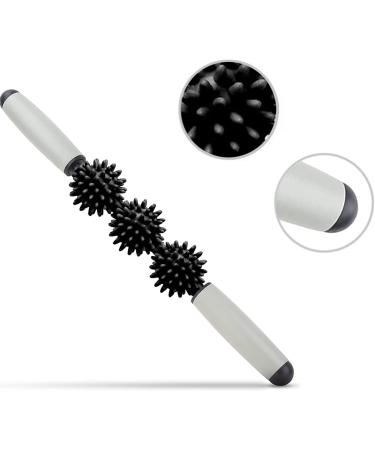 Fascia Stick Massage Roller - 40cm Body Roller for Sore Muscle Relief - Ergonomic Handle for Easy Use - Buy Online on GoSupps.com