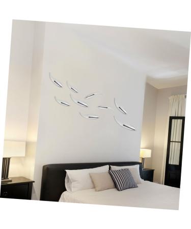 Cabilock Supplies Plastic Cm Plating Accessories DIY Wall Surface Decor Abs Silver Fish Abstract Mirror 13x3 cm Silver - Buy Online on GoSupps.com