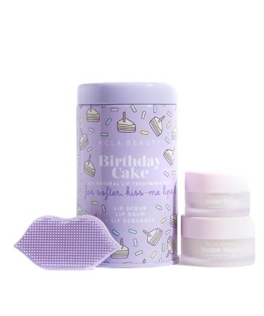 NCLA - Lip Care Set + Lip Scrubber - Birthday Cake | Clean  Natural  Non-Toxic Beauty