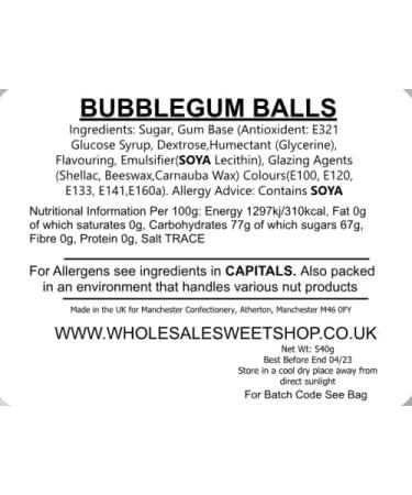 Ellies Jellies Bubblegum Balls 540g Tub Bubblegum Tutti Frutti Flavour Vibrant Coloured Extremely Popular Variety of Colours - Buy Online on GoSupps.com